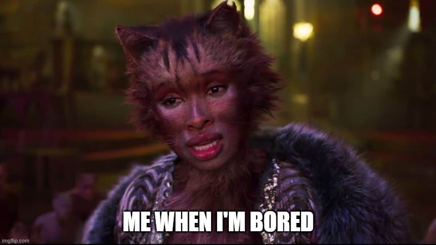 cats the musical | ME WHEN I'M BORED | image tagged in cats the musical | made w/ Imgflip meme maker
