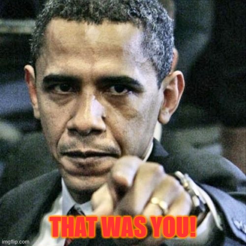 Pissed Off Obama Meme | THAT WAS YOU! | image tagged in memes,pissed off obama | made w/ Imgflip meme maker