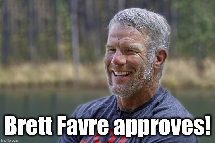 Brett Favre | Brett Favre approves! | image tagged in brett favre | made w/ Imgflip meme maker