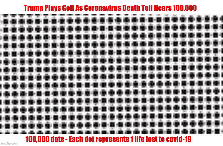 US Coronavirus Death Toll Nears 100,000 | image tagged in 100000 dots | made w/ Imgflip meme maker