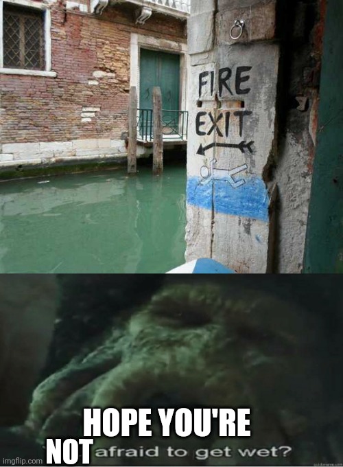GREAT FIRE EXIT | HOPE YOU'RE; NOT | image tagged in fire,memes,pirates of the caribbean,exit,stupid signs | made w/ Imgflip meme maker