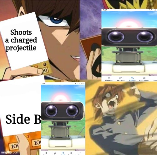 Yugioh card draw | Shoots a charged projectile; Side B | image tagged in yugioh card draw,super smash bros | made w/ Imgflip meme maker