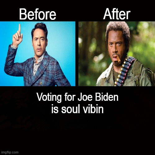 Joe Biden White Turning Black Voting For Him Blank Meme Template
