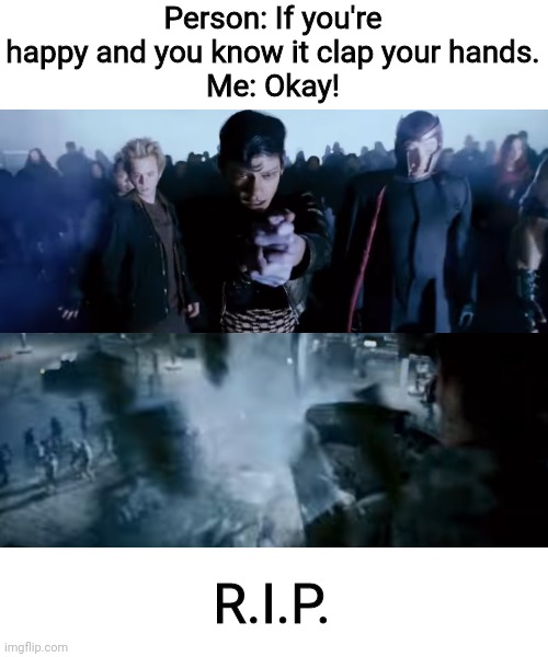 Person: If you're happy and you know it clap your hands.
Me: Okay! R.I.P. | image tagged in arclight,marvel,if you're happy and you know it | made w/ Imgflip meme maker