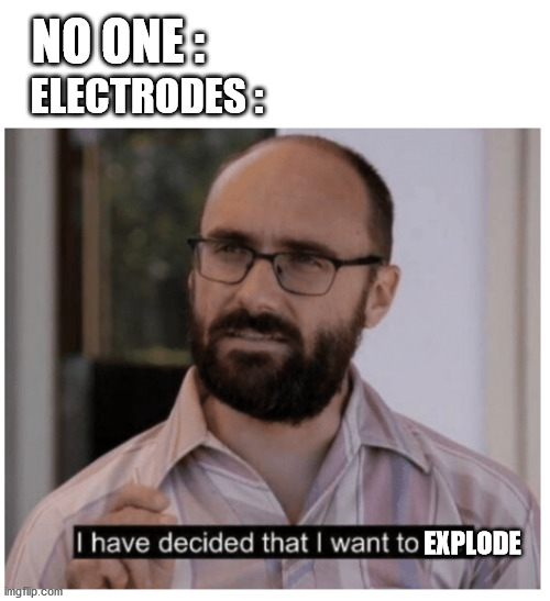 I have decided that I want to die. | NO ONE :; ELECTRODES :; EXPLODE | image tagged in i have decided that i want to die | made w/ Imgflip meme maker