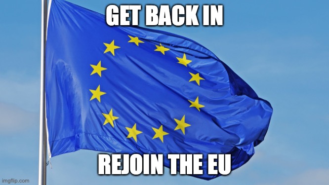 REJOIN THE EU | GET BACK IN; REJOIN THE EU | image tagged in the european union | made w/ Imgflip meme maker