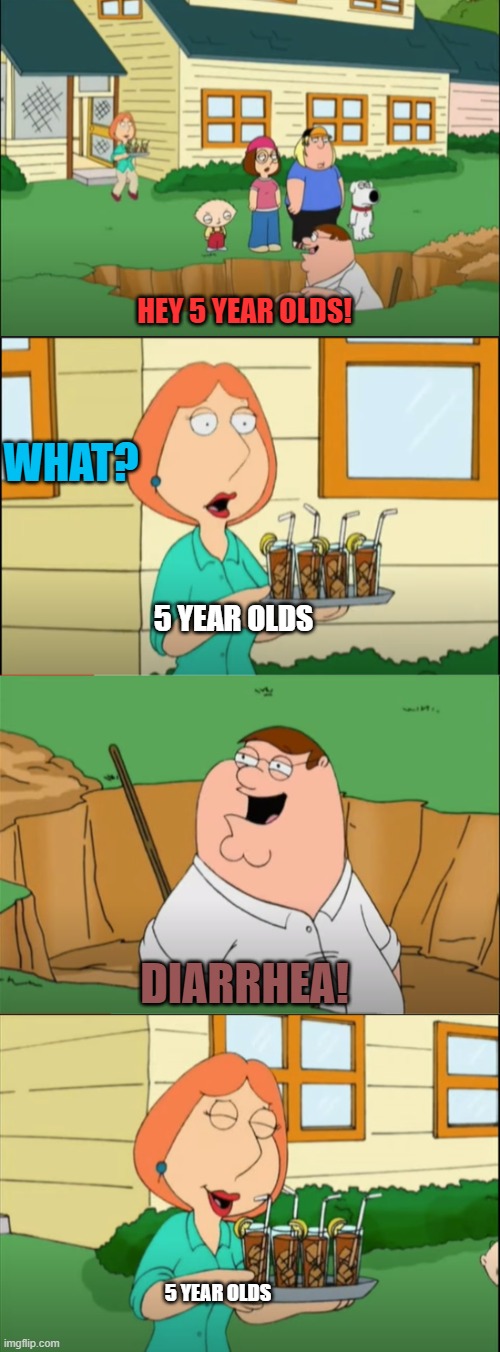 HEY 5 YEAR OLDS! WHAT? DIARRHEA! 5 YEAR OLDS 5 YEAR OLDS | made w/ Imgflip meme maker