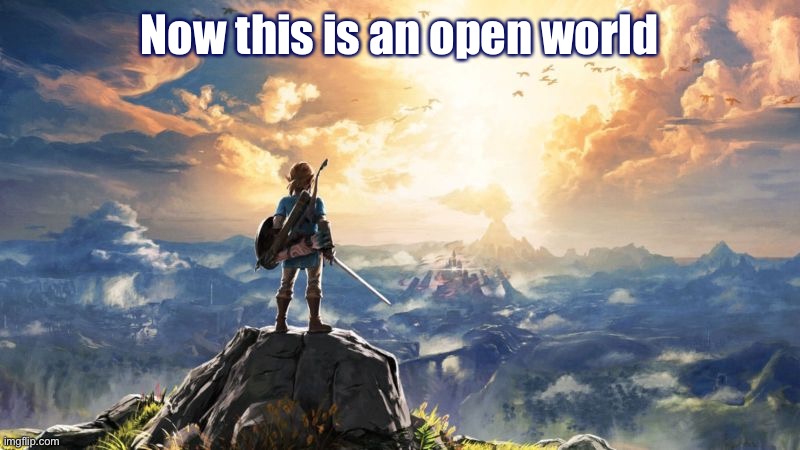 Unlike Animal Crossing, Zelda: BOTW integrates a market economy in pursuit of a larger goal. And the graphics are fresh as hell. | Now this is an open world | image tagged in breath of the wild,goals,goal,video game,video games,capitalism | made w/ Imgflip meme maker