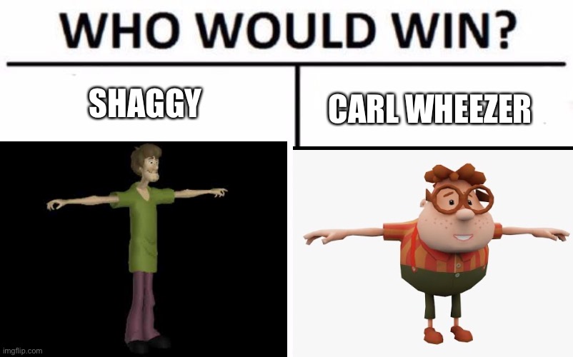 The ultimate matchup | SHAGGY; CARL WHEEZER | image tagged in memes,who would win | made w/ Imgflip meme maker