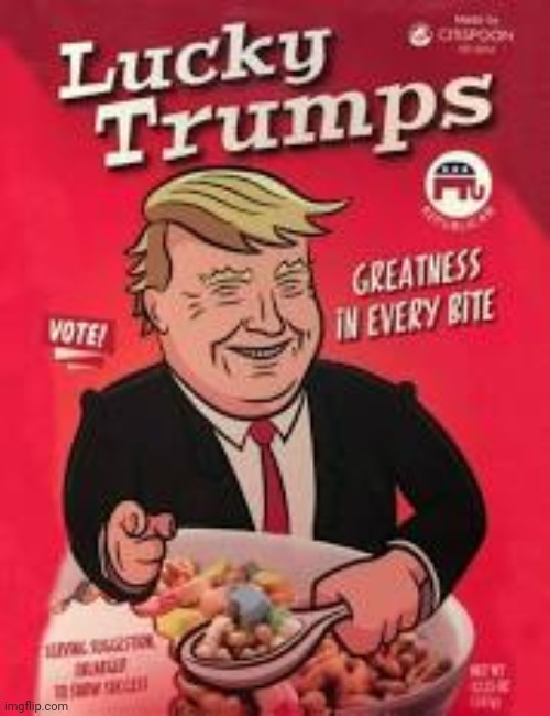 Wtf is this? Trump cereal? | image tagged in trump,cereal | made w/ Imgflip meme maker