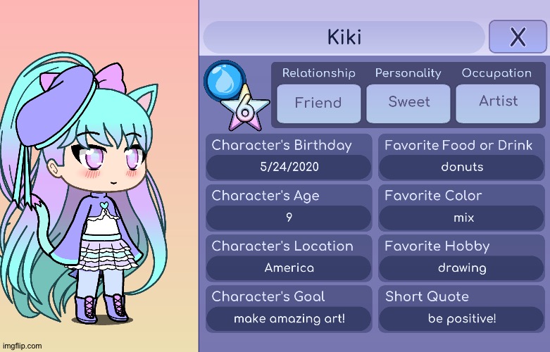 this is my first gacha OC | image tagged in cute | made w/ Imgflip meme maker