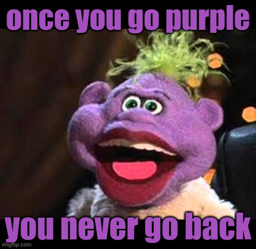 Peanut | once you go purple you never go back | image tagged in peanut | made w/ Imgflip meme maker