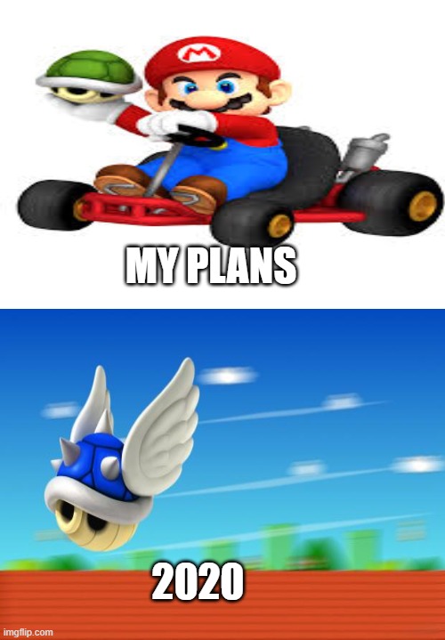 OOOF! | MY PLANS; 2020 | image tagged in mario kart,2020,plans | made w/ Imgflip meme maker