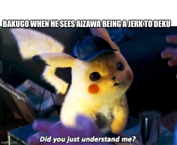 Did you just understand me? | BAKUGO WHEN HE SEES AIZAWA BEING A JERK TO DEKU | image tagged in did you just understand me,mha,memes | made w/ Imgflip meme maker