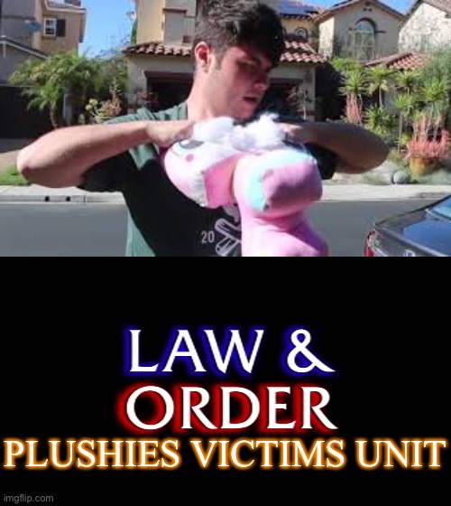 Law and Order Plushies Victims Unit | PLUSHIES VICTIMS UNIT | image tagged in law and order,plainrock124 only 2000 for ever made | made w/ Imgflip meme maker