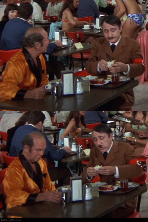 From the end of Blazing Saddles, the cateteria scene | image tagged in asshole,mel brooks | made w/ Imgflip meme maker
