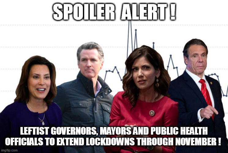 C'mon...like I'm the only one that figured this out? | SPOILER  ALERT ! LEFTIST GOVERNORS, MAYORS AND PUBLIC HEALTH OFFICIALS TO EXTEND LOCKDOWNS THROUGH NOVEMBER ! | image tagged in leftists,lockdowns | made w/ Imgflip meme maker