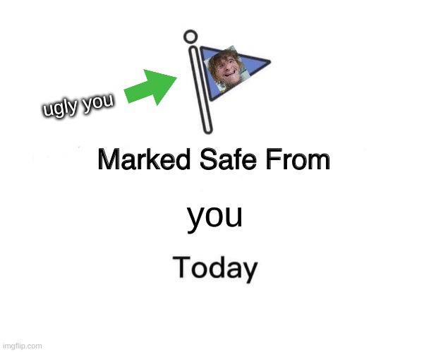 Marked Safe From Meme | ugly you; you | image tagged in memes,marked safe from | made w/ Imgflip meme maker
