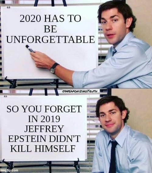 Arguably this is really a 2020 meme and not just another Jeffrey Epstein didn't kill himself meme so up it goes | image tagged in political humor,jeffrey epstein,epstein,2020,repost,politics lol | made w/ Imgflip meme maker