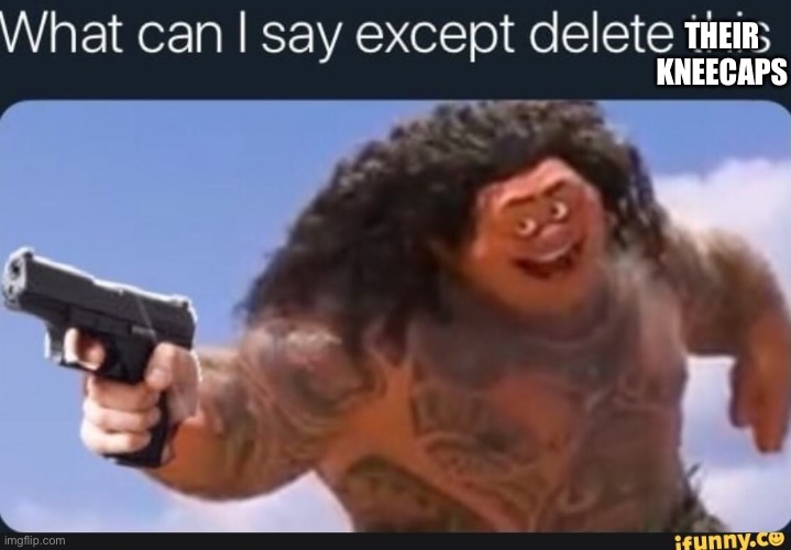 What can I say except delete this | THEIR KNEECAPS | image tagged in what can i say except delete this | made w/ Imgflip meme maker