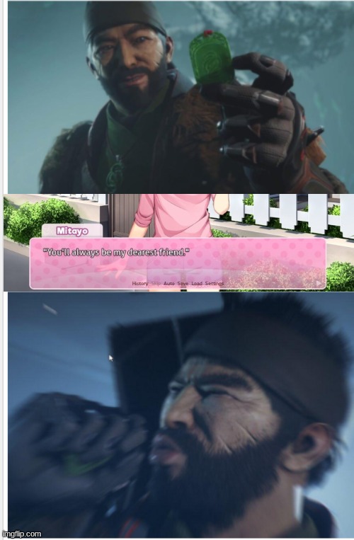 Drifter Reacts do your DDLC playthrough | image tagged in drifter before and after | made w/ Imgflip meme maker
