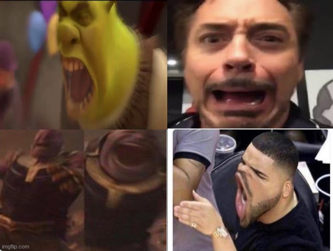 Babies on Planes | image tagged in drake screaming,babies on planes,shrek screaming,thanos scream,tony stark screaming,why are u reading the tags | made w/ Imgflip meme maker