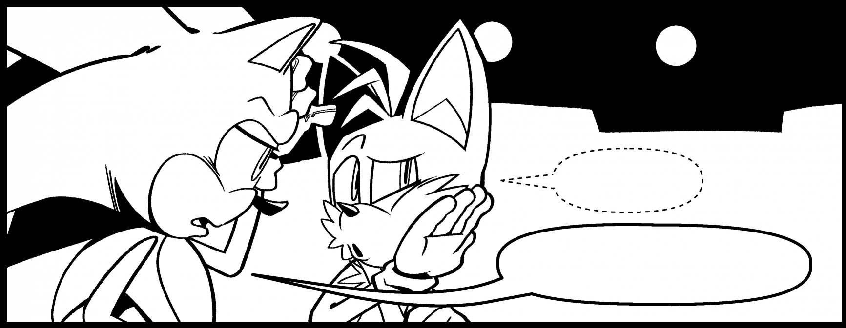 High Quality Sonic Talking to Tails Blank Meme Template