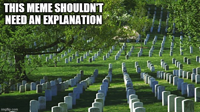 5-25-20 | THIS MEME SHOULDN'T NEED AN EXPLANATION | image tagged in arlington cemetery,memorial day,fallen soldiers | made w/ Imgflip meme maker