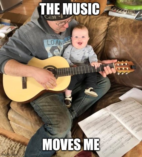 The music moves me | THE MUSIC; MOVES ME | image tagged in cute baby | made w/ Imgflip meme maker