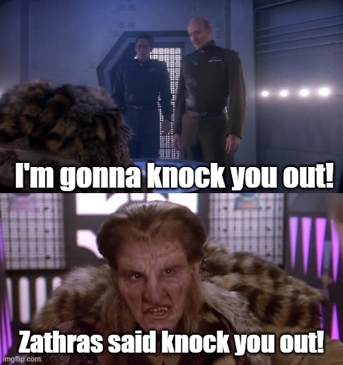 LL Cool Z said | I'm gonna knock you out! Zathras said knock you out! | image tagged in babylon 5,zathras,ll cool j | made w/ Imgflip meme maker