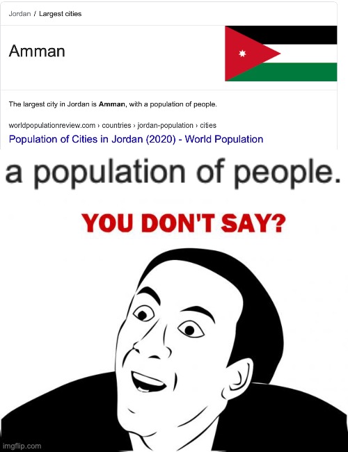 a population of people | image tagged in memes,you don't say | made w/ Imgflip meme maker