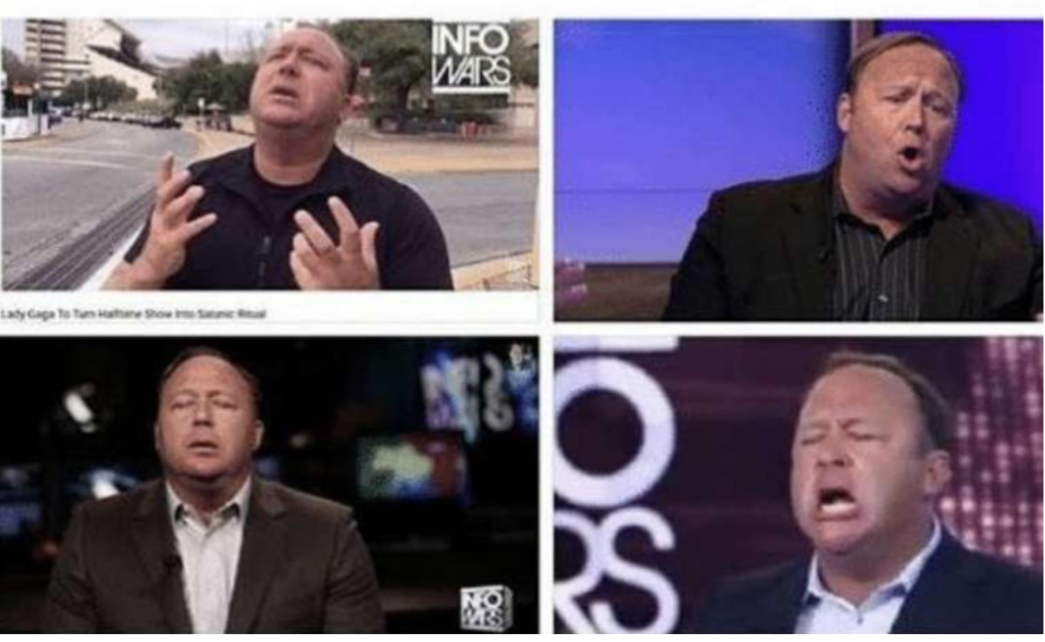 Alex Jones 4 panel Blank Meme Template