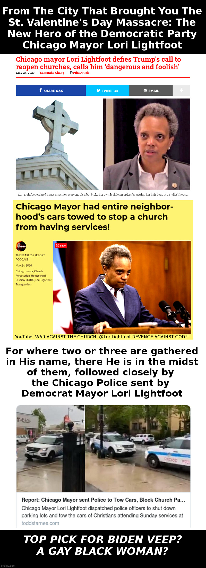 From The City That Brought You The St. Valentine's Day Massacre: The New Hero of the Democratic Party | image tagged in chicago,valentine's day,lori lightfoot,coronavirus,lockdown,forever | made w/ Imgflip meme maker