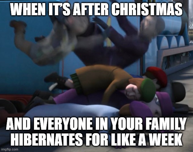 Thomas | WHEN IT’S AFTER CHRISTMAS; AND EVERYONE IN YOUR FAMILY HIBERNATES FOR LIKE A WEEK | image tagged in thomas | made w/ Imgflip meme maker