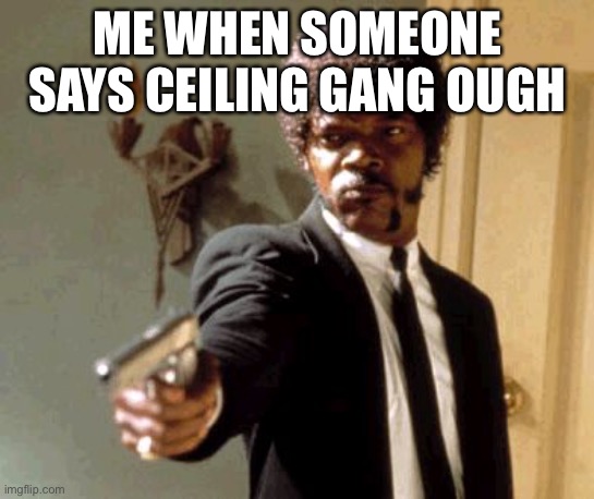 Say That Again I Dare You | ME WHEN SOMEONE SAYS CEILING GANG OUGH | image tagged in memes,say that again i dare you | made w/ Imgflip meme maker