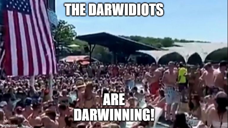 THE DARWIDIOTS; ARE
DARWINNING! | image tagged in darwinning,darwin,covid-19,cv-19,covid,covid19 | made w/ Imgflip meme maker