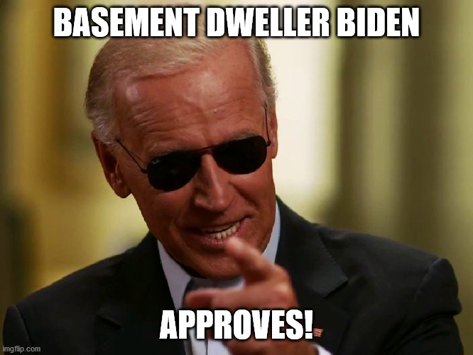 Cool Joe Biden | BASEMENT DWELLER BIDEN APPROVES! | image tagged in cool joe biden | made w/ Imgflip meme maker