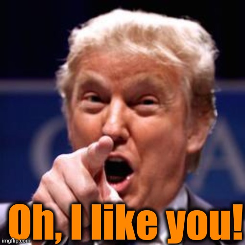 Trump pointing  | Oh, I like you! | image tagged in trump pointing | made w/ Imgflip meme maker