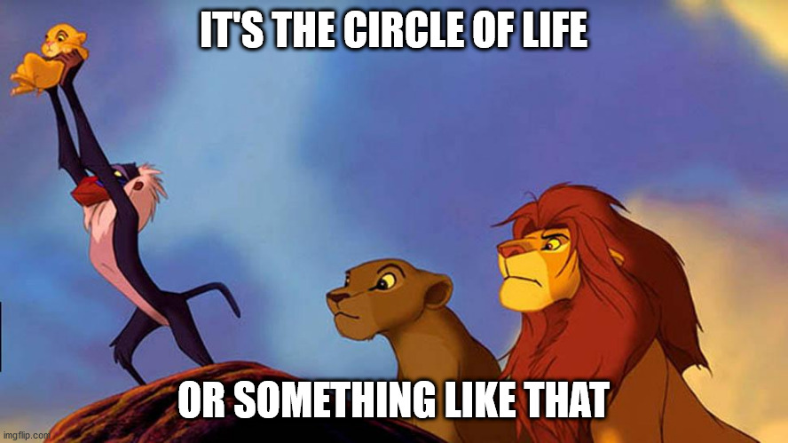 Circle of Life | IT'S THE CIRCLE OF LIFE OR SOMETHING LIKE THAT | image tagged in circle of life | made w/ Imgflip meme maker