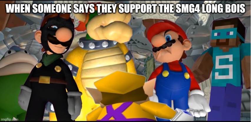 This is not okie dokie | WHEN SOMEONE SAYS THEY SUPPORT THE SMG4 LONG BOIS | image tagged in smg4 starring,smg4,this is not okie dokie | made w/ Imgflip meme maker