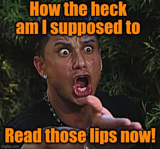 DJ Pauly D Meme | How the heck am I supposed to Read those lips now! | image tagged in memes,dj pauly d | made w/ Imgflip meme maker