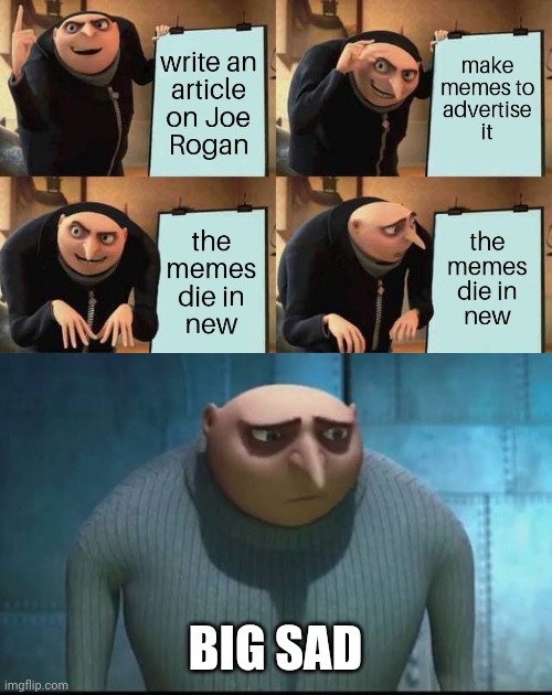 Big sad | BIG SAD | image tagged in gru's plan,sad | made w/ Imgflip meme maker