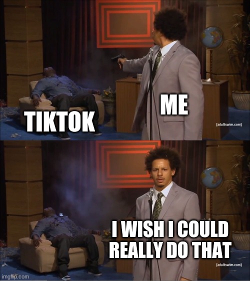 most people wish.......... | ME; TIKTOK; I WISH I COULD REALLY DO THAT | image tagged in memes,who killed hannibal,tik tok | made w/ Imgflip meme maker