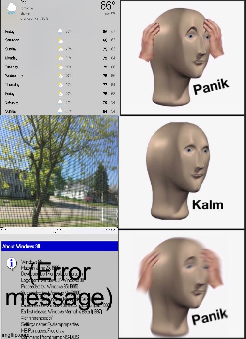 Weather in Northeast is bad | (Error message) | image tagged in memes,panik kalm panik | made w/ Imgflip meme maker