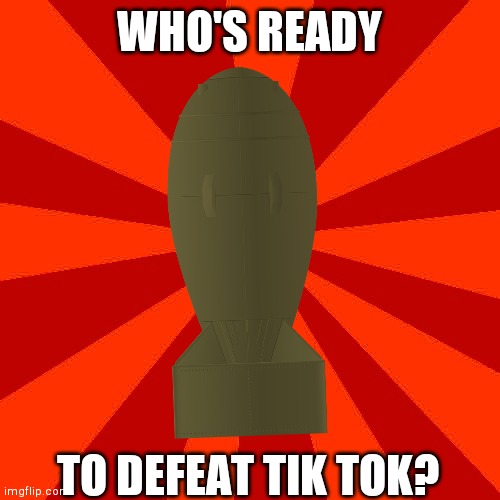 Red blank background | WHO'S READY; TO DEFEAT TIK TOK? | image tagged in red blank background | made w/ Imgflip meme maker