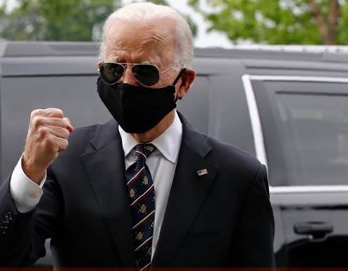 Biden with Mask Blank Meme Template