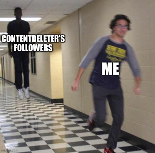 I’m allowed to like whoever I want and bully everyone else | CONTENTDELETER’S FOLLOWERS; ME | image tagged in floating boy chasing running boy | made w/ Imgflip meme maker