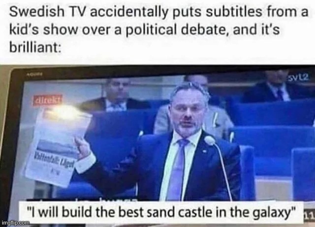 image tagged in sand castle,tv,news,subtitles | made w/ Imgflip meme maker