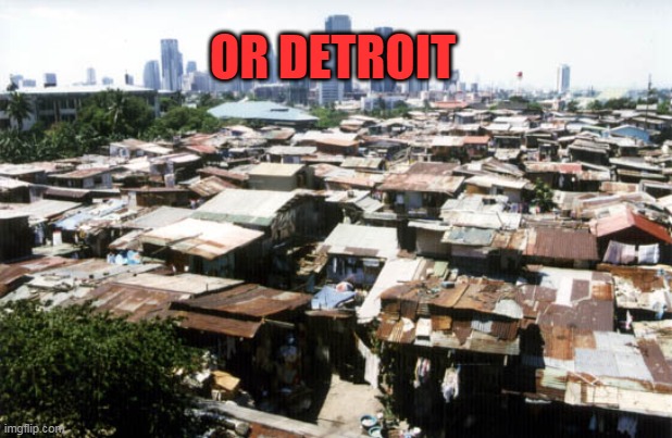 detroit slums | OR DETROIT | image tagged in detroit slums | made w/ Imgflip meme maker