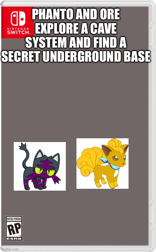 Nintendo Switch Cartridge Case | PHANTO AND ORE EXPLORE A CAVE SYSTEM AND FIND A SECRET UNDERGROUND BASE | image tagged in nintendo switch cartridge case | made w/ Imgflip meme maker